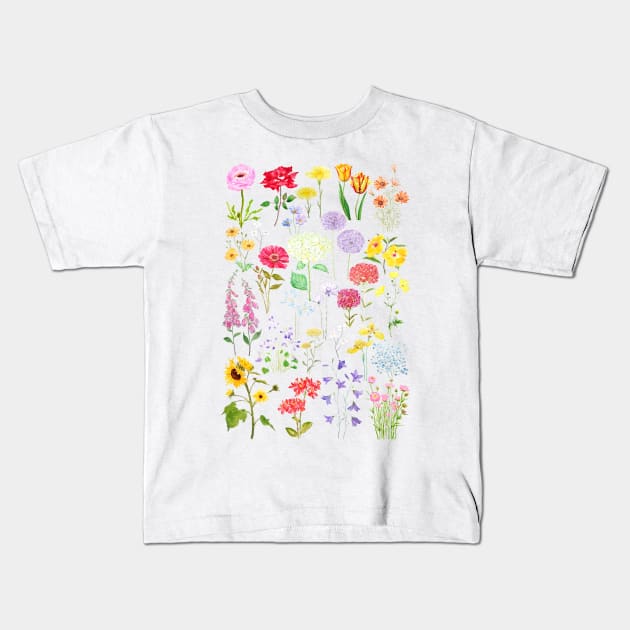 colorful botanical flowers collection 2020 Kids T-Shirt by colorandcolor